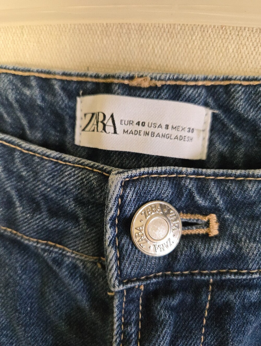 Zara Women's Dark Blue Relaxed Carpenter Jeans 100% Cotton - Picture 2 of 7
